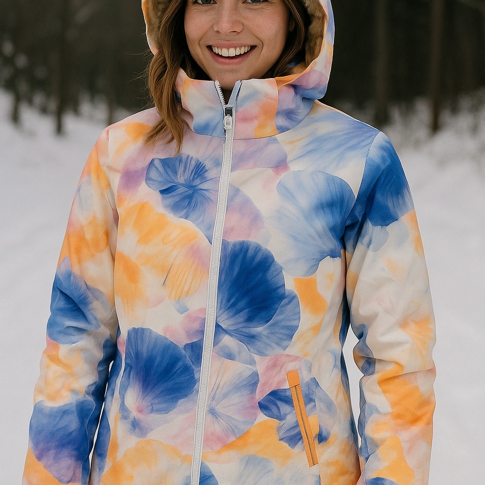 Floral Roxy Women's Jacket - Blue and Orange
